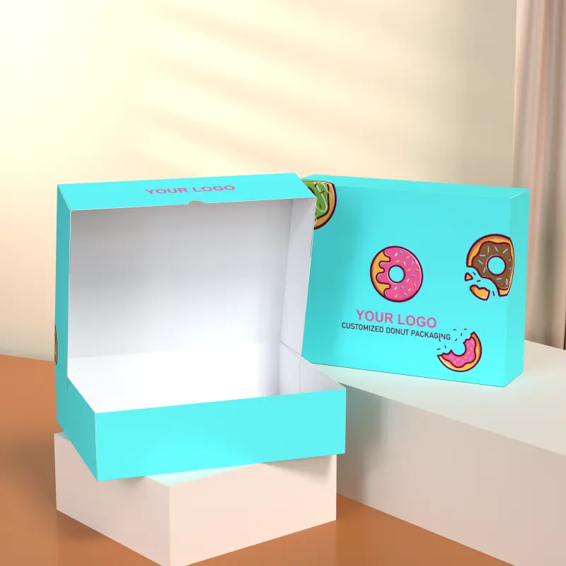 Yüksek kalite iyi dereceli gıda kağit kutu Donut kağıt kelebek ile hediyelik ambalaj paketleri düğün şeker kutuları