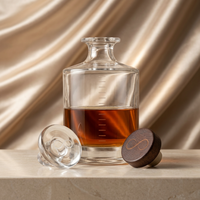 Bouteille en verre transparente personnalisée pour spiritueux, whisky, gin, vin, vodka, brandy avec bouchon