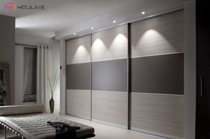 Sistema de puertas de armario corredizas de madera maciza moderna <span class=keywords><strong>para</strong></span> dormitorio, hogar, oficina, apartamento, muebles - Product Image 2