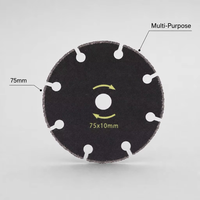 Lame de scie multifonction en acier au manganèse Tuoyue de 3 pouces (75 mm) pour meuleuse d'angle, applications carrelage, bois, métal, trou intérieur de 10 mm