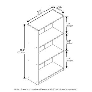 Librería Moderna Gris de 3 Niveles SENYU, Mueble Independiente para Ahorrar Espacio en Sala de Estar u Oficina, Estante de Madera MDF - Product Image 2