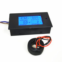 Voltmeter Digital PZEM-061, pengukur Voltmeter fase tunggal 220V 100A 4in1 Kwh Meter dengan CT koil untuk pengukuran daya listrik & energi AC