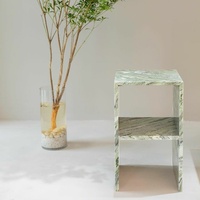 SW STONE Personnalisé Moderne Simple Marbre Vert Naturel Salon Table D'appoint Nordic Creative Designer Chevet Coin Console Table