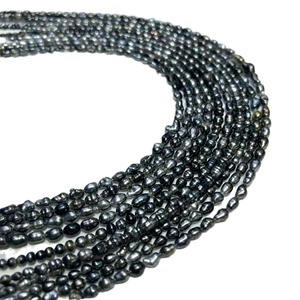 Perlas Tahitianas Keshi de Agua Salada Gris Platino de 3-6 mm, Collar Semiterminado, Super Alto Brillo - Product Image 5