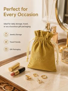 Velvet Pouch for Cosmetics Custom <b>Drawstring</b> <b>Bag</b> for Lipstick Perfume Sample <b>Makeup</b> Brush Beauty Product GWP Packaging - Product Image 2