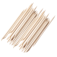 Thinkboo OEM-031 113mm Repousse-cuticules jetable double face en bois d'oranger, outil de manucure multifonctionnel, emballé en boîte pour