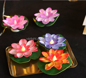Lámpara LED Flotante Impermeable IP67 con Forma de Loto y Batería de Botón para Decoración Interior/Exterior de Diwali, Luces de Flores Realistas de EVA - Product Image 4