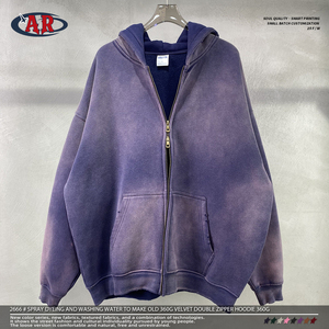 Ensemble <span class=keywords><strong>de</strong></span> pantalons <span class=keywords><strong>de</strong></span> survêtement à capuche avec fermeture éclair en polaire rétro en coton <span class=keywords><strong>polyester</strong></span> pour femmes et hommes - Product Image 5