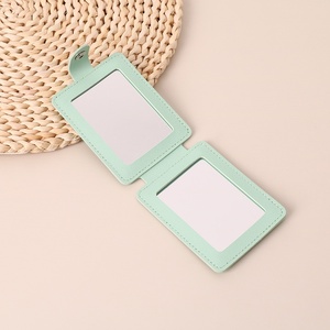 Espejo de Maquillaje Plegable Portátil con Estuche de Cuero PU, Espejo Cosmético de Bolsillo de Doble Cara 1X/2X <span class=keywords><strong>para</strong></span> Maquillaje - Product Image 5