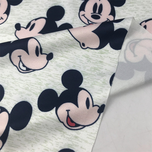 Custom Digital Print Knitted Elastic <strong>Liverpool</strong> Bullet Fabric Clothing Cartoon Mouse Design 120gsm Bubble Fabric Woven Pillows - Product Image 3