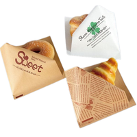 Emballages personnalisés pour sandwichs au beignets, sacs en papier kraft double ouverture résistants à la graisse pour collations, supports pour beignets, sacs en papier pour croissants