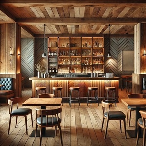 การตกแต่งภายในร้านเหล้าสไตล์รัสติก เฟอร์นิเจอร์บาร์ย้อนยุคสำหรับร้านไวน์แบบดั้งเดิม การตกแต่งผับเก่า และการจัดวางพื้นที่ - Product Image 6