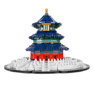 Hot Sales Mold King 22009 Der MOC Tempel des Himmels Welt architektur 3D-Modellbaustein zum Dekorieren von Geschenken