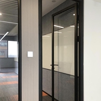 Système de cloisons de bureau en verre acoustique sans cadre pour projets de conception d'espaces de travail commerciaux haut de gamme