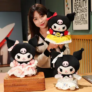 Großhandel niedliche Teufel Anime-Puppe Kawaii weiche gefüllte Tiere Spielzeug Cartoon Sanrioed Kuromi Plüschpuppe mit Kleid Prinzessin