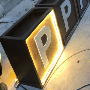 Fiberglass Lighted <b>Planter</b> Box <b>Rectangle</b> Outdoor Garden Ornament With Led Strip Modern Design Floor Mount Painted Finish - Product Image 4