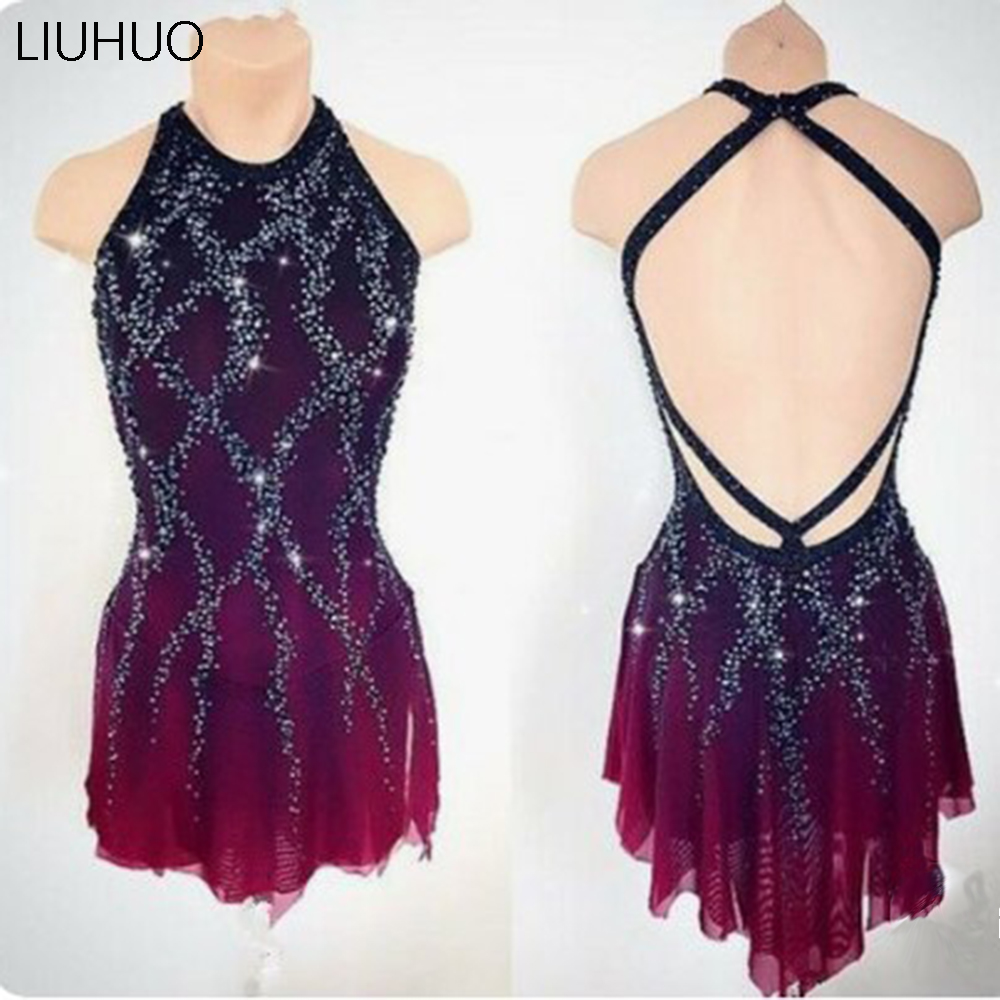 Figure Skating Dress Women Girl Ice Skating Dress Figureskates Gymnastics  Costume Custom Rhinestone Red| Alibaba.com