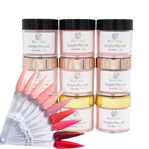 Poudre acrylique crémeuse 3-en-1 <span class=keywords><strong>Ellis</strong></span> Nail Bulk 1oz/28g en bouteille – Couleurs <span class=keywords><strong>Nude</strong></span>/Rose/Transparent/Néon – Séchage rapide pour ongles français - Product Image 1