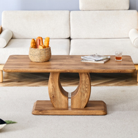 Table basse rectangulaire moderne et luxueuse en bois, couleur bois, écologique, durable, facile à assembler, meubles de salon, salle à manger