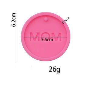Moule en Silicone en forme de lettres de <span class=keywords><strong>maman</strong></span>, porte-clés rond, cadeau d'anniversaire, moules en époxy Miniature, 1 pièce - Product Image 3
