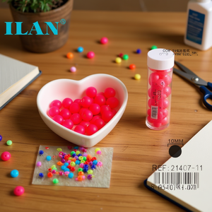 ILAN Perline 10mm Rosa Fluorescente per Lavori Manuali - Product Image 3