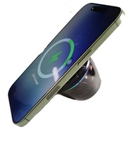 Enceinte sans fil magnétique portable HiFi Surround avec éclairage ambiant RVB, enceintes sans fil rechargeables avec chargeur sans fil pour téléphone