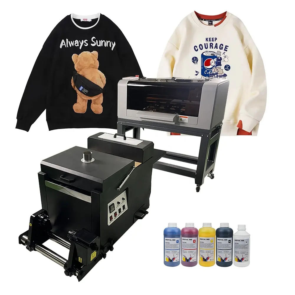 30cm A3 size double xp600 dtf printer with duster with Epson print heads men's women's tshirt custom DIY printing machine