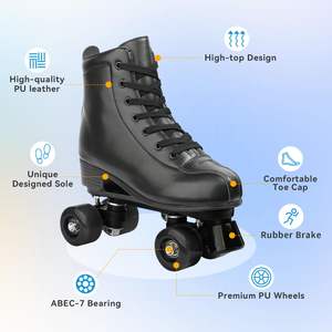 TOMITOMO Chaussures de roller montantes unisexes <span class=keywords><strong>à</strong></span> double rangée pour intérieur et extérieur, roulements ABEC-7, roues lumineuses étanches - Product Image 4