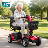 Scooter électrique pliable à 4 roues certifié CE pour personnes âgées, capacité de charge 150 kg, 250 W*2 moteur double, siège rotatif et réglable
