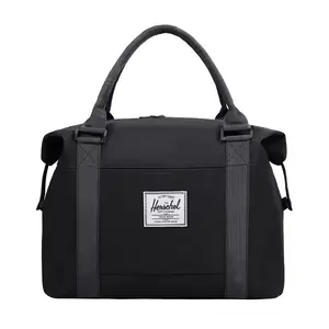 Özel Logo büyük kapasiteli ucuz katlanır bagaj spor haftasonu spor Tote silindir seyahat çantası