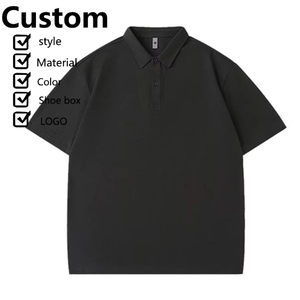 เสื้อโปโลแขนสั้น250gsm เสื้อโปโลไหล่ตกเสื้อโปโลเสื้อ3D พิมพ์ลายพัฟผ้าฝ้ายออกแบบโลโก้ได้ตามต้องการ - Product Image 3