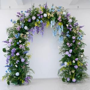 Arche murale de fleurs artificielles artisanales détachable, adaptée pour les mariages en plein air, les fêtes sur <span class=keywords><strong>pelouse</strong></span>, la décoration de toile de fond de mariage - Product Image 1