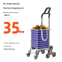 Chariot de manutention pliable portable en acier inoxydable à 8 roues avec panier en maille, pour escalier, usage commercial, camping, OEM, industriel