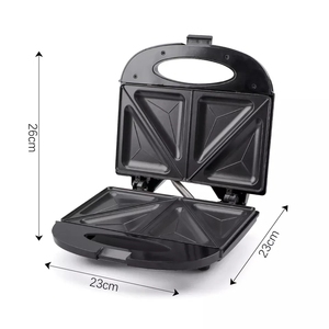 Grill détachable 3-en-1 personnalisé en acier inoxydable 750W, mini-appareil à sandwich <span class=keywords><strong>électrique</strong></span>, <span class=keywords><strong>grille</strong></span>-pain 2 tranches, gaufrier domestique - Product Image 3