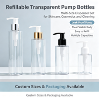 Bouteilles de lotion en plastique PET, emballages cosmétiques rechargeables pour shampoing, nettoyant visage, contenants vides pour soins personnels avec pompe