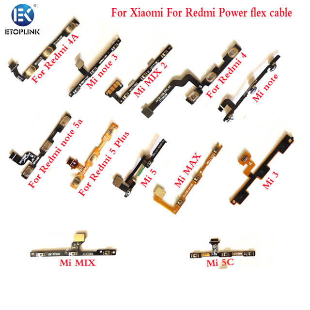 Volume Button Key Flex Cable Power Flex Cable Replacement for xiaomi All Models for Redmi All Models on off Flex Cable