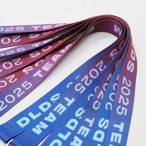 Custom Gradient <b>Lanyards</b> Group Event ID Card <b>Lanyard</b> Annual Souvenir Conference Promotional Gift Staff Neck Strap - Product Image 4