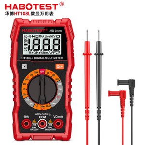 Multímetro Digital Habotest HT108L, 2000 Lecturas, 10A, Medición de Voltaje CA/CC y Ohmios, para Pruebas Eléctricas Domésticas - Product Image 1
