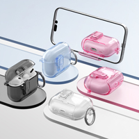 AirPods Pro 3 Kılıfı, Güvenlik Kilidi, Otomatik Açılır, Darbeye Dayanıklı, Şeffaf Tutucu Standlı Kulaklık Kılıfı, Airpods 4 5 Pro 2 için