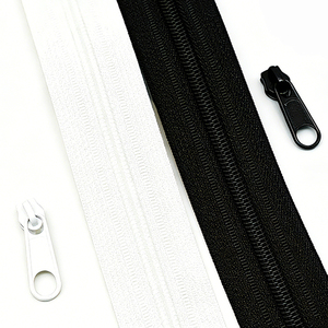 Non. 4 fermetures éclair longues en nylon noir et blanc à dents grossières pour housses de literie, sacs, sacs à dos, tentes, canapés, moustiquaires - Product Image 1