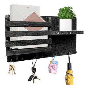 Organizzatore di posta in legno decorativo personalizzato con 5 chiavi rustiche per la decorazione della casa <span class=keywords><strong>sala</strong></span> - Product Image 5