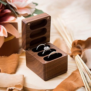 Walnut Wood Jewelry <b>Box</b> Rectangle <b>Vintage</b> Style With Flip Lid For Home Storage - Product Image 4