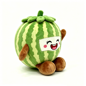 Peluche de Fruta Personalizado, Suave y Esponjoso, con Rayas y Extremidades, Peluche de Sandía, Lindo Peluche de Sandía Sonriente - Product Image 1