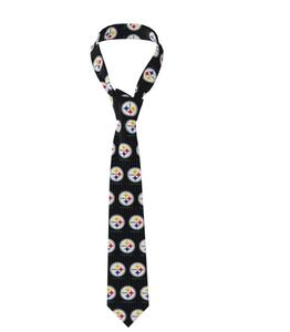 Cravate rayée des Steelers de Pittsburgh pour hommes, cravate de football américain, cravate de fête ou d'affaires pour hommes, cravate en polyester doux - Product Image 1