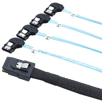 Câble interne Mini SAS HD SFF-8087 vers 4 SATA Fan-out 6 Gbit/s 36 broches pour serveur RAID 0,5 m