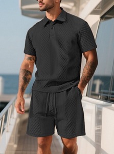 IStapromo Gifts New European American-style Mens Fiber Jacquard <b>POLO</b> Shirt Lightweight Summer Featuring Turn-down Collar Plaid - Product Image 5