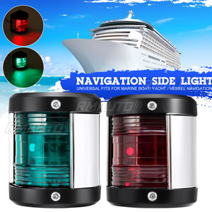 2 pièces, feux de navigation à LED 12V en acier inoxydable, rouge et vert, feux de signalisation pour bateaux, navires, yachts, feux d'avertissement - Product Image 1