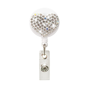 San Valentino strass amore girevole coccodrillo Clip facile da tirare medici infermieri studenti retrattile ID <span class=keywords><strong>Badge</strong></span> retrattile