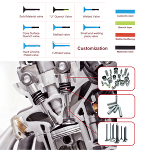 Válvula de Admisión 222112B000 222112B400 y Válvula de Escape 222122B000 para Motor KIA Eng.G4FA-G4FC-G4FD CEE'D 1.4 1.6 CERATO <span class=keywords><strong>SOUL</strong></span> SPORTAGE - Product Image 2