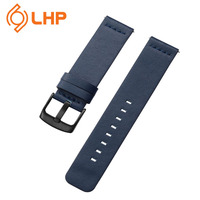 Bracelet en cuir souple ultra-fin à libération rapide – Largeurs 16/18/22/24 mm, couleurs noir/marron foncé/bleu, étanche, style mode pour montre connectée